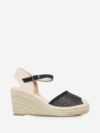 Espadrilles compensées  effet paille tressée