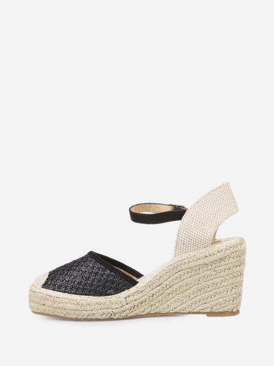 Espadrilles compensées  effet paille tressée