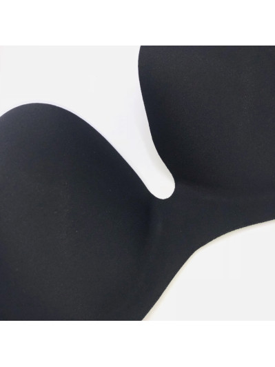 Soutien-gorge noir bandeau invisible adhésif femme pas cher la modeuse