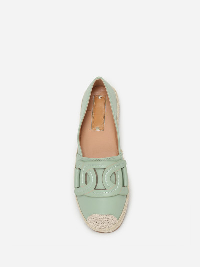 Espadrilles vertes avec bride en simili