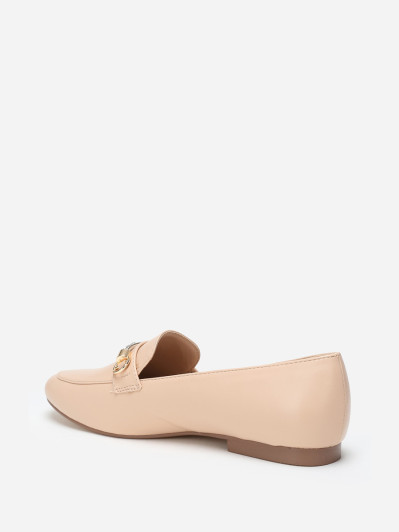 Mocassins nude à bride strass et mors