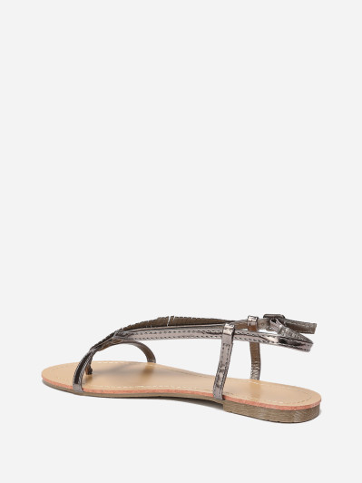 Nu-pieds à feuille en strass