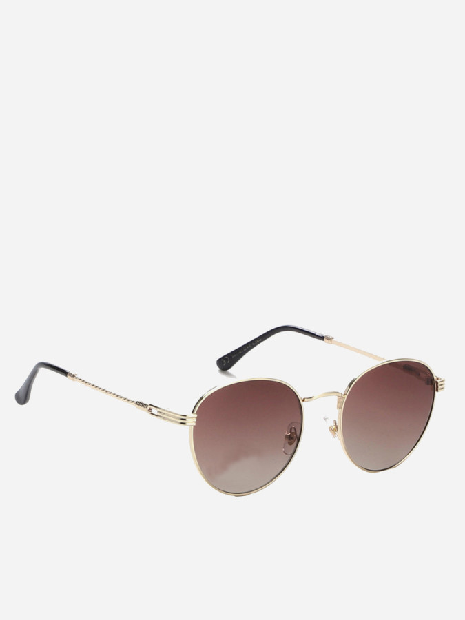 Lunettes de soleil rondes à verres marrons