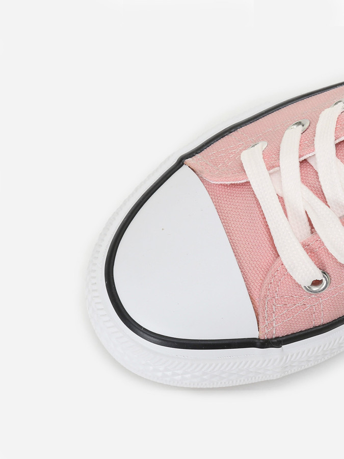 Tennis basses rose foncé en toile