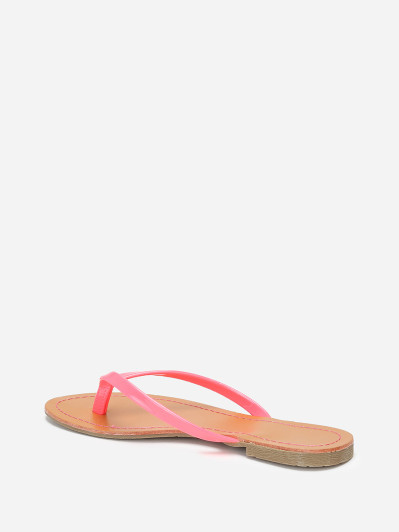 Chaussures tongs à bride vernis femme pas cher fuchsia