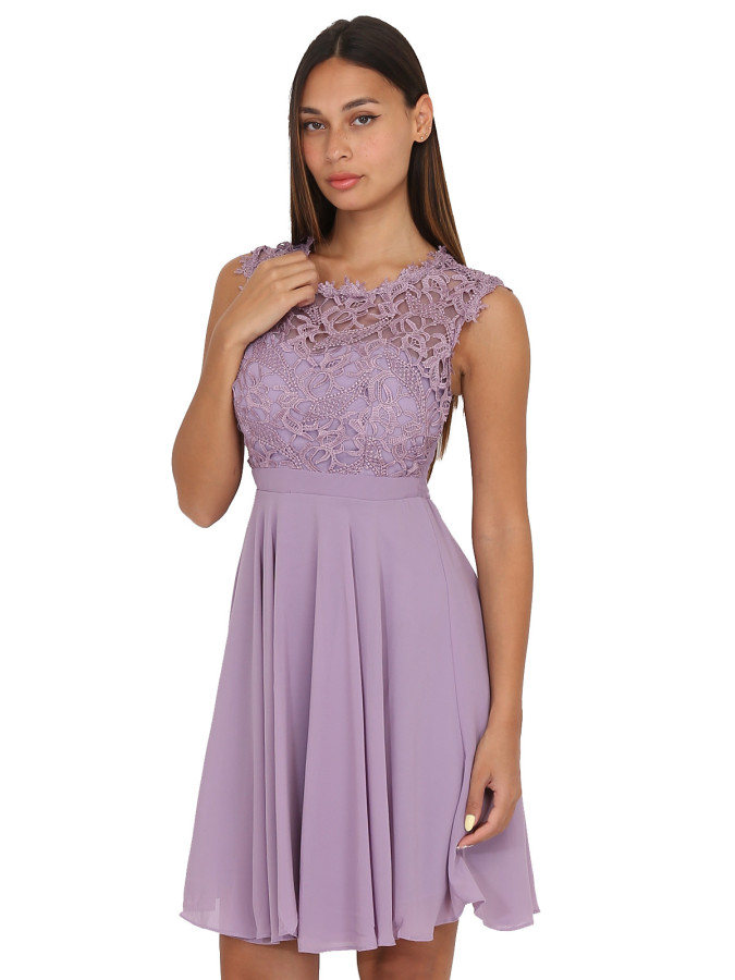 Robe à encolure dentelle grandes tailles