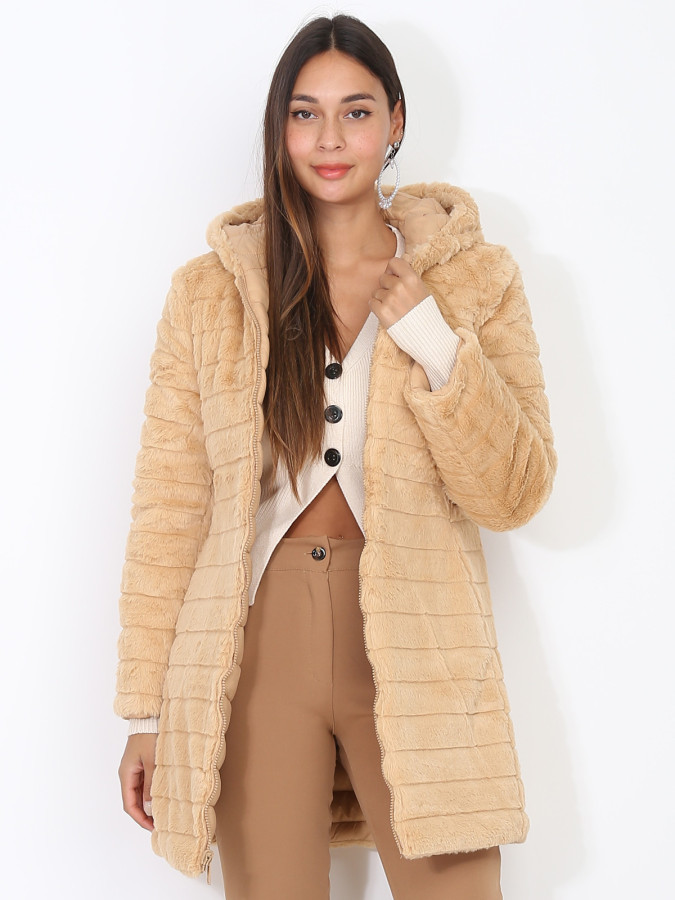 Doudoune réversible fourrée et zippée