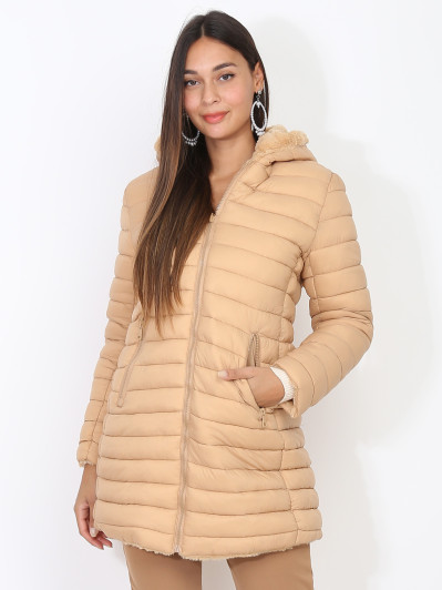 Doudoune réversible fourrée et zippée