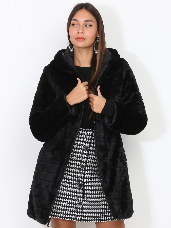 Doudoune réversible fourrée et zippée