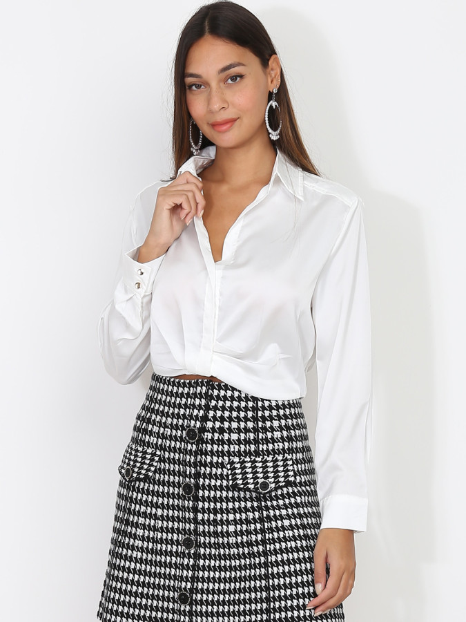 Chemisier court à effet froncé