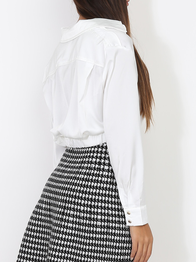 Chemisier court à effet froncé