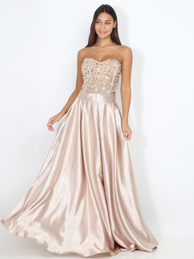 Bustier en velours brodé de sequins