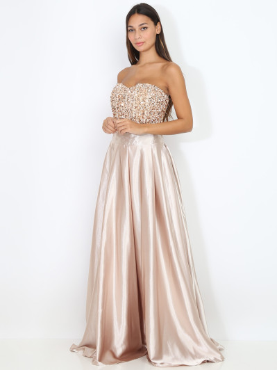 Bustier en velours brodé de sequins