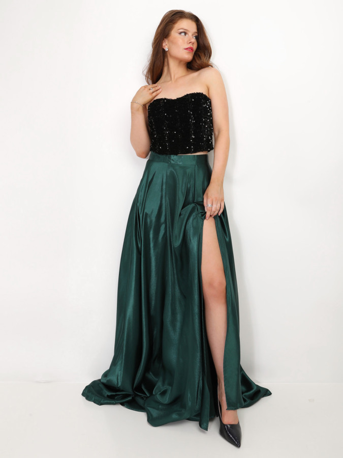 Bustier en velours brodé de sequins