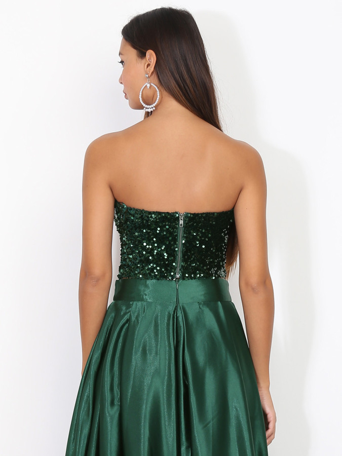 Bustier en velours brodé de sequins