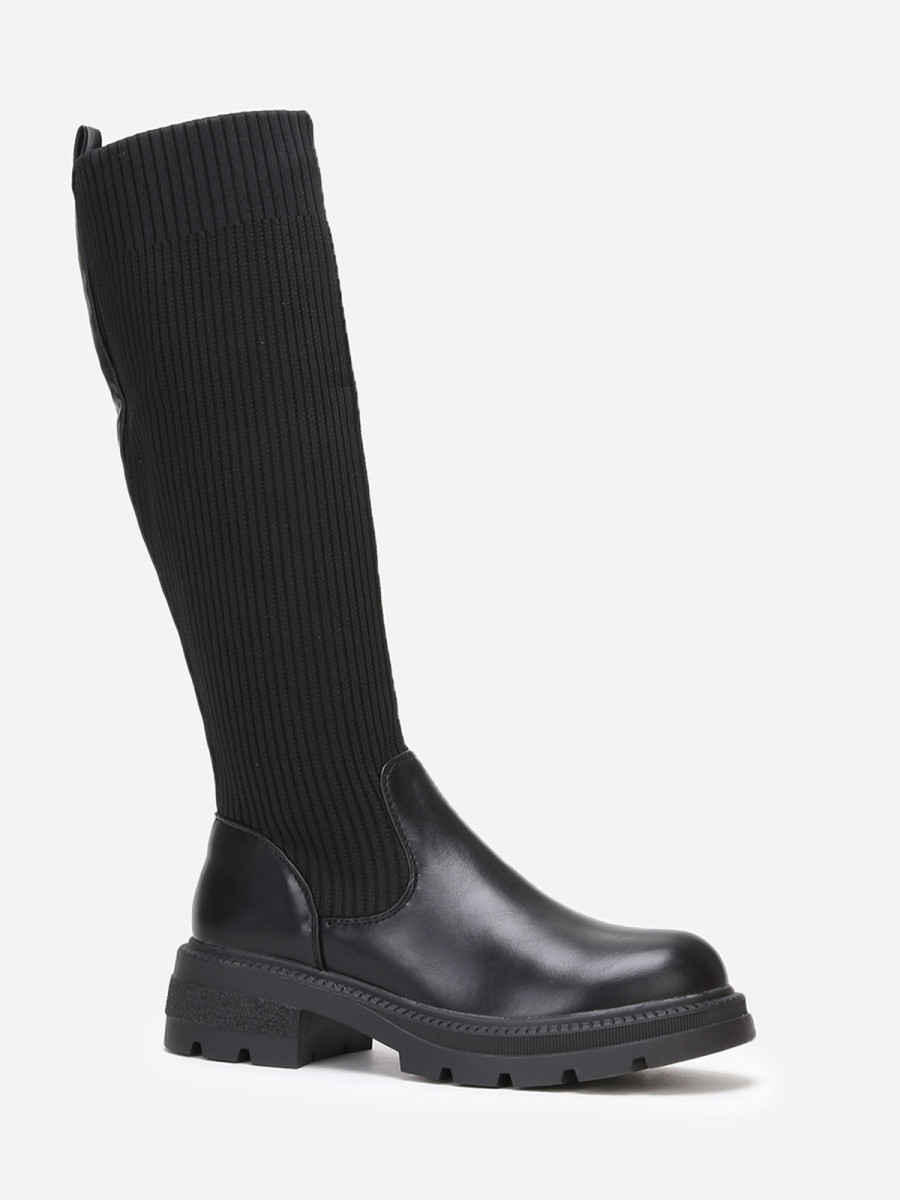 Bottes bi-matières effet chaussettes