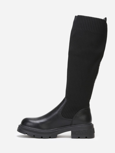 Bottes bi-matières effet chaussettes