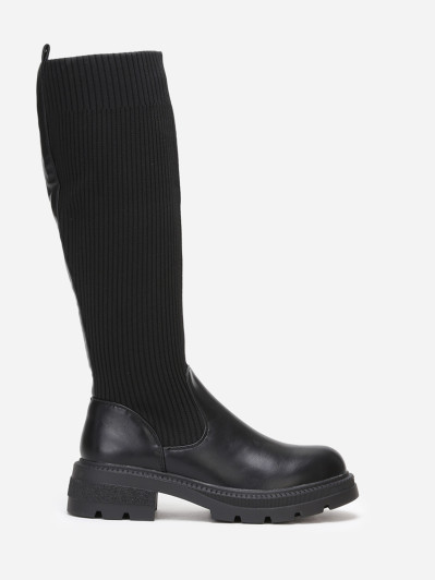 Bottes bi-matières effet chaussettes