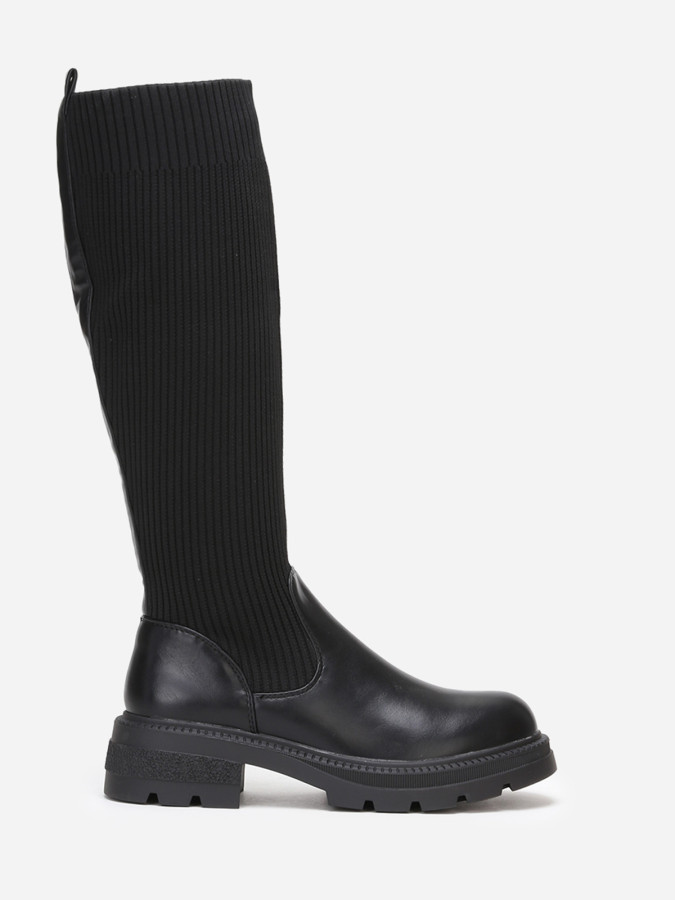 Bottes bi-matières effet chaussettes