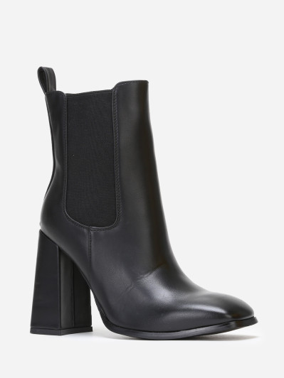 Bottines chelsea carrées à talon