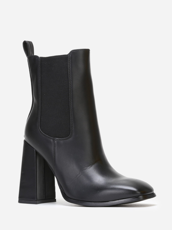 Bottines chelsea carrées à talon