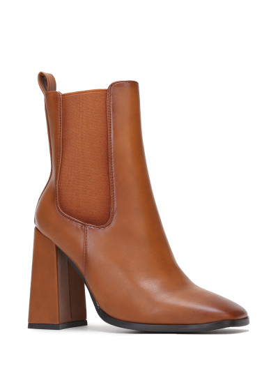 Bottines chelsea carrées à talon