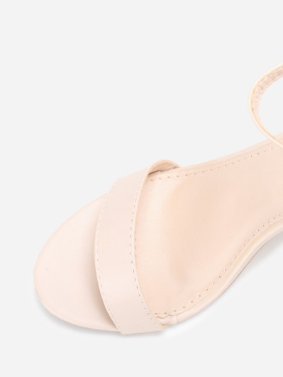 Sandales beiges à foulard satiné imprimé