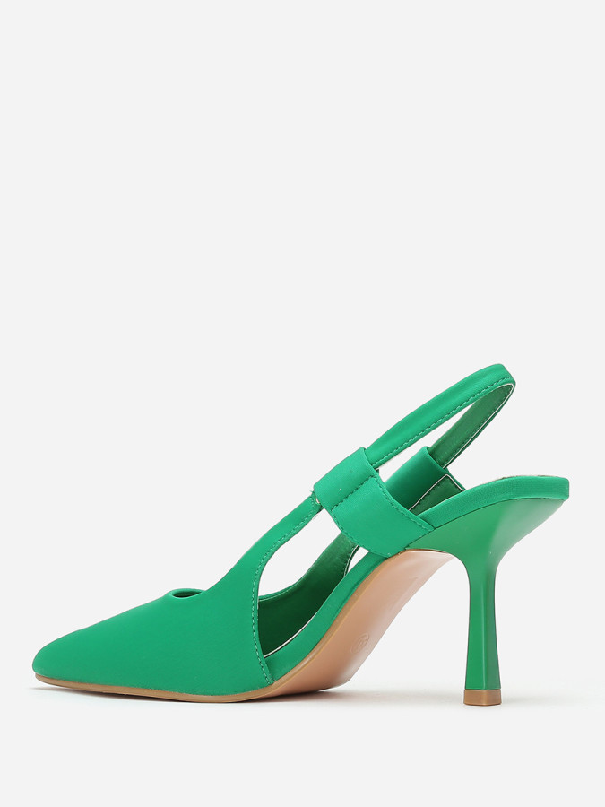 Escapins ouverts et pointus verts en tissu