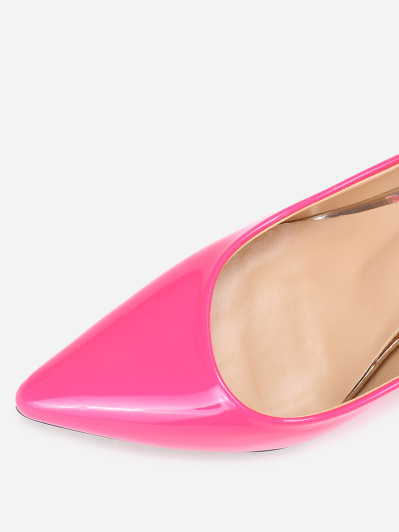 Escarpins fuchsia vernis à talon aiguille