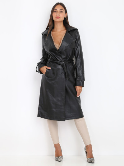 Trench en simili avec ceinture