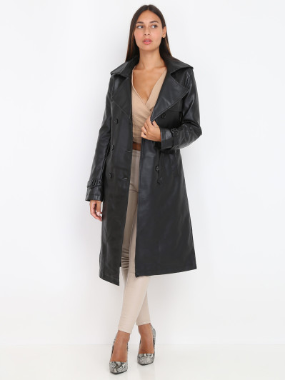 Trench en simili avec ceinture