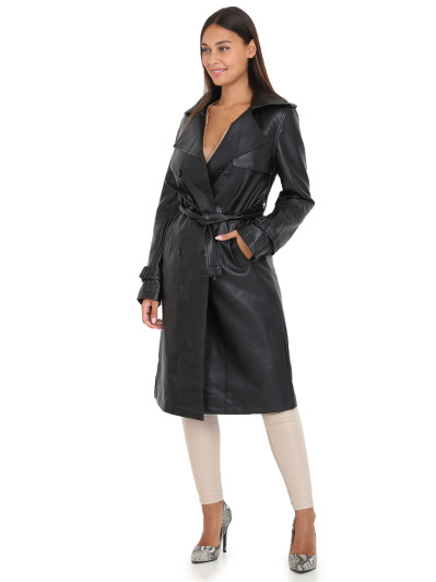 Trench en simili avec ceinture