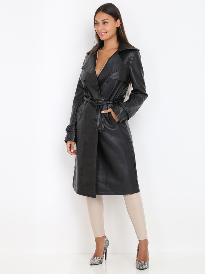 Trench en simili avec ceinture
