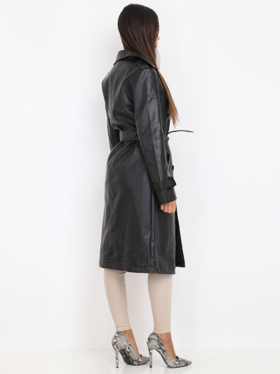 Trench en simili avec ceinture