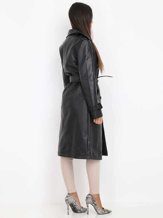 Trench en simili avec ceinture