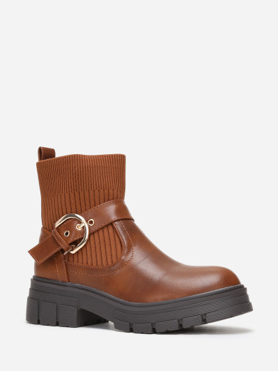 Bottines chaussettes à boucle