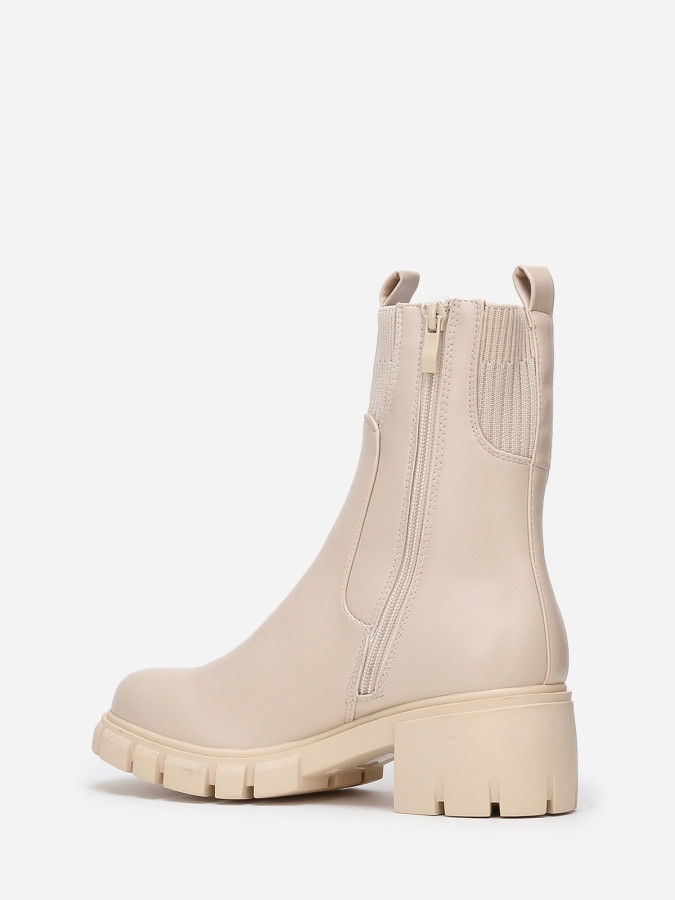 Chelsea bi-matières à talon cranté