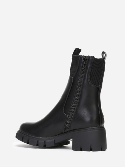 Chelsea bi-matières à talon cranté