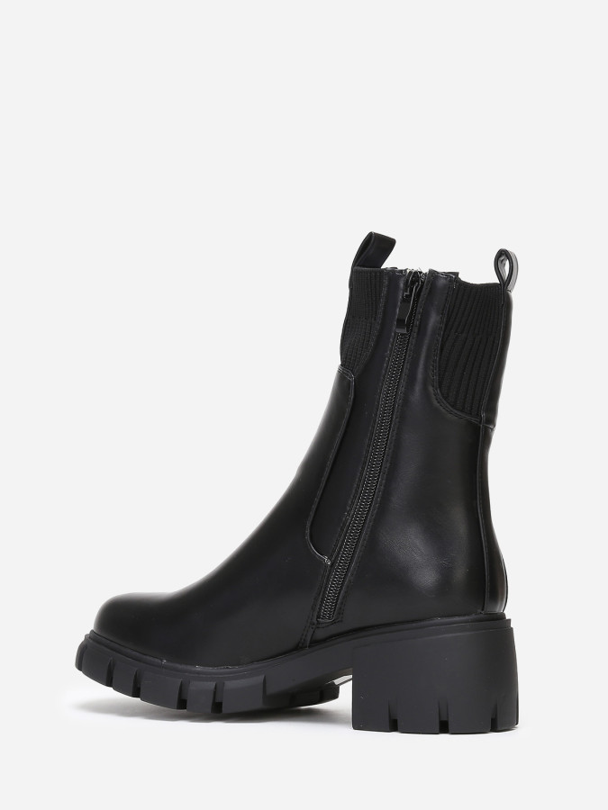 Chelsea bi-matières à talon cranté