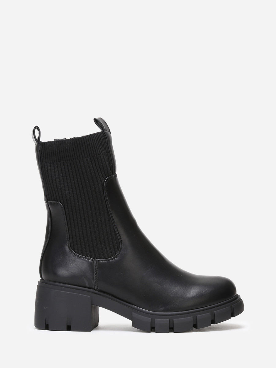 Chelsea bi-matières à talon cranté