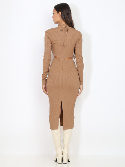 Robe cut out taupe