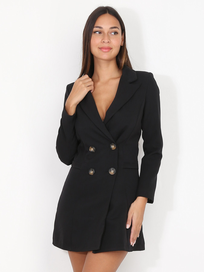 Robe blazer cintrée et boutonnée
