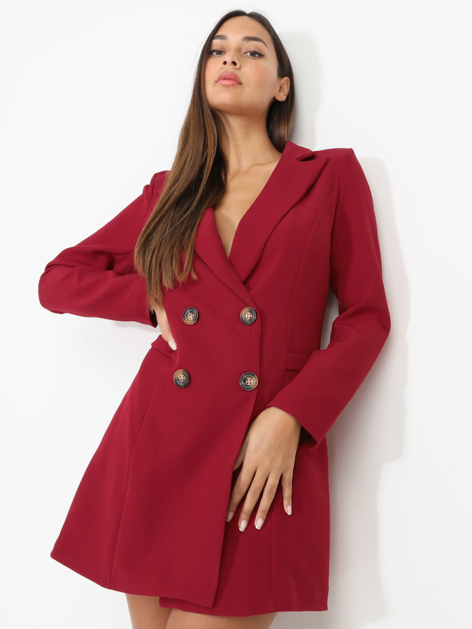 Robe blazer cintrée et boutonnée