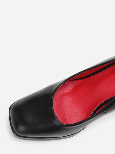 Escarpins rétro noirs à talon large