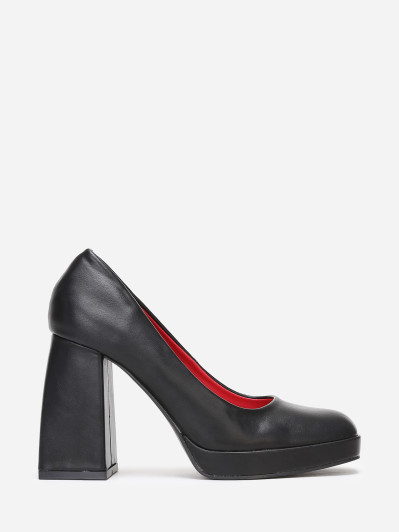 Escarpins rétro noirs à talon large