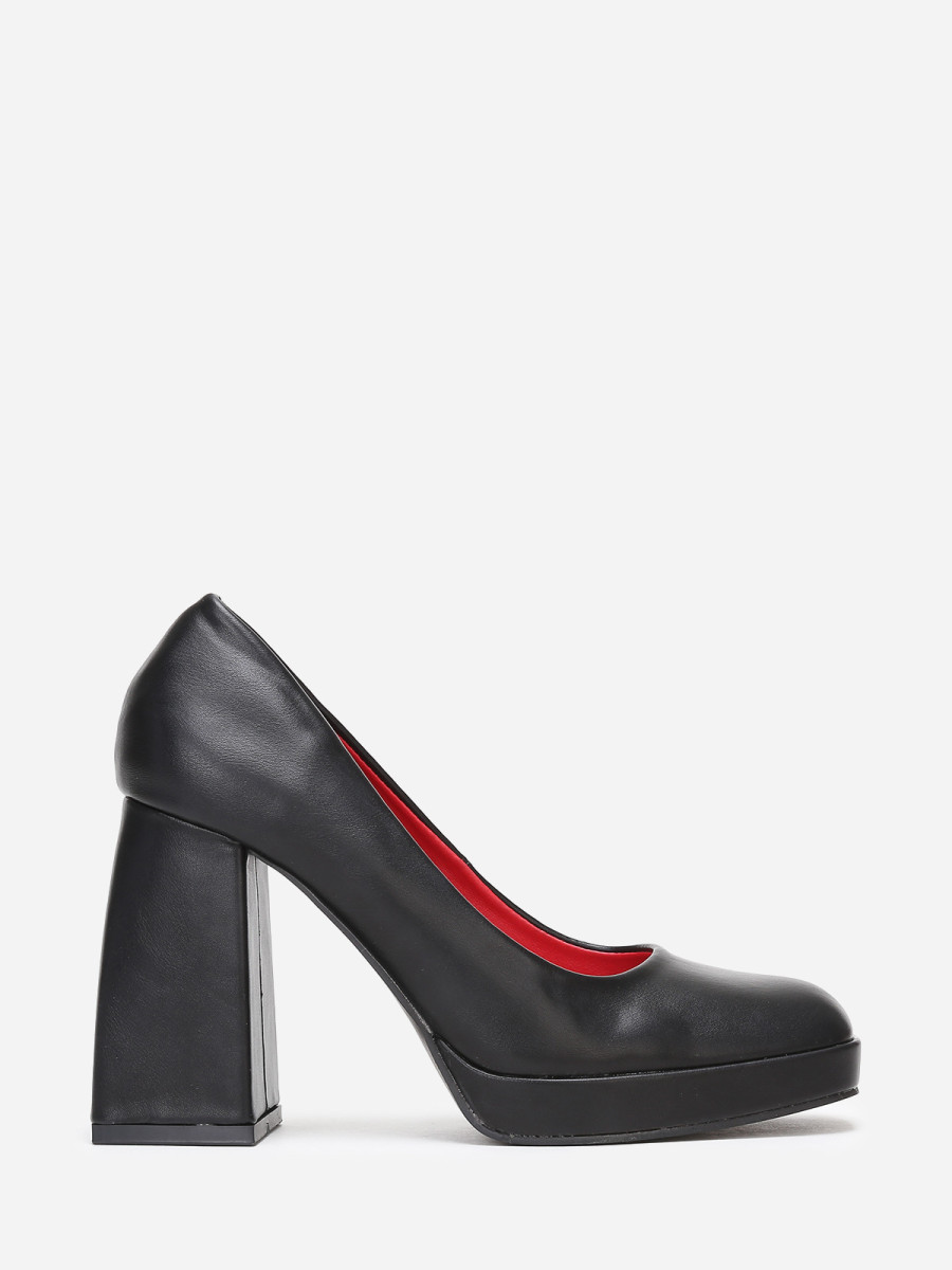 Escarpins rétro noirs à talon large