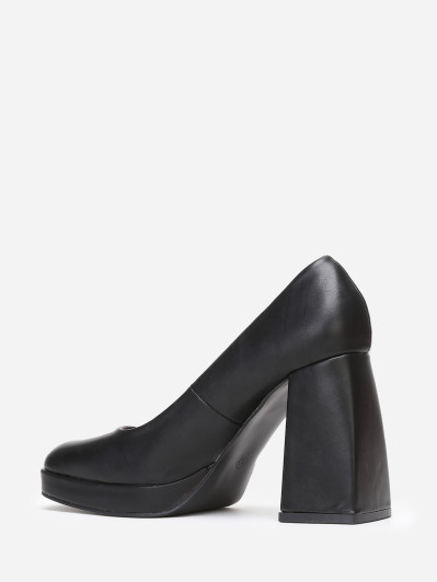 Escarpins rétro noirs à talon large