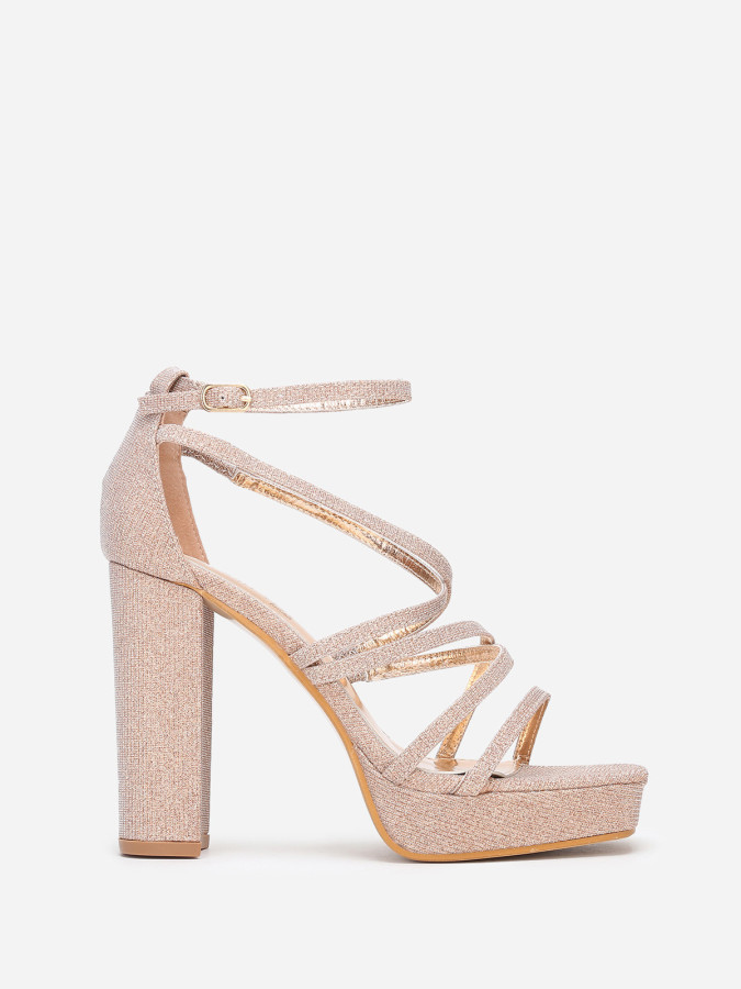 Sandales pailletées à fines brides