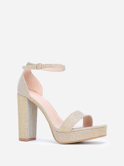 Sandales dorées plateforme à paillettes