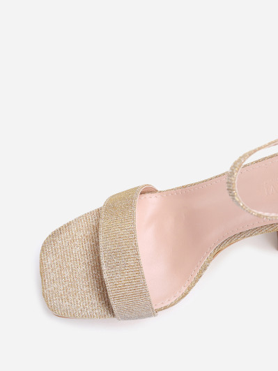 Sandales dorées plateforme à paillettes